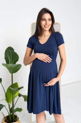 Sukienka ciążowa i do karmienia Mommy Chic granatowa